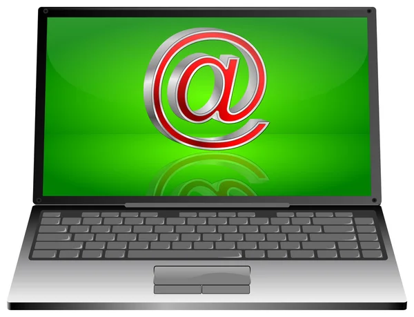 Laptop computer with Email symbol — Stock Photo, Image