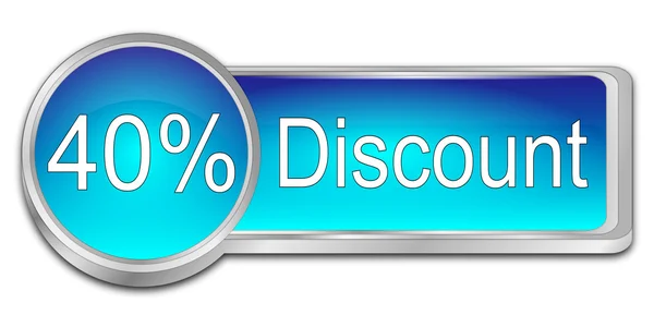 Forty percent Discount Button — Stock Photo, Image