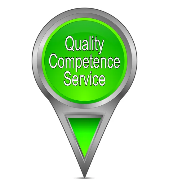 Map pointer with Quality Competence Service — Stock Photo, Image
