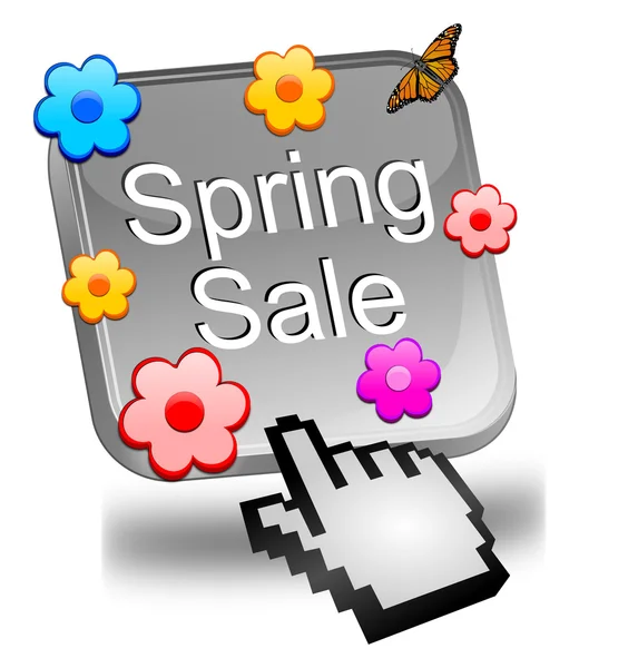 Botón de venta primavera con cursor — Foto de Stock