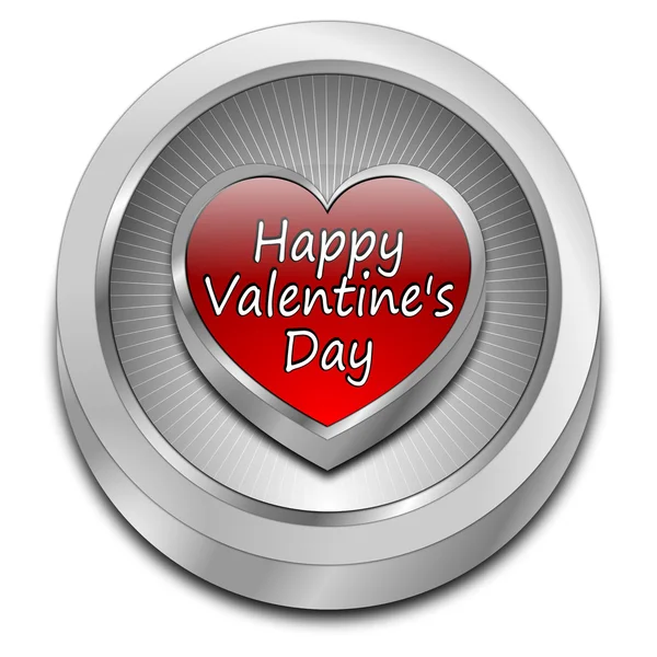 Szczęśliwy valentine's day przycisk — Zdjęcie stockowe