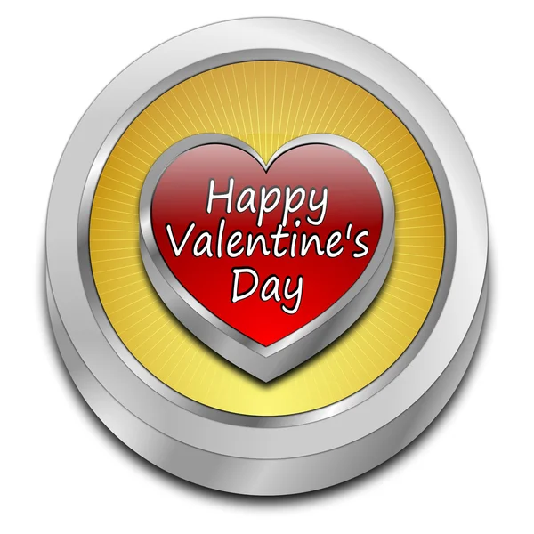 Happy Valentine's Day button — Stock Photo, Image