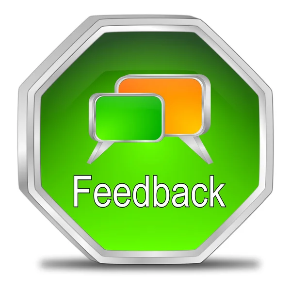 Botão de feedback verde — Fotografia de Stock