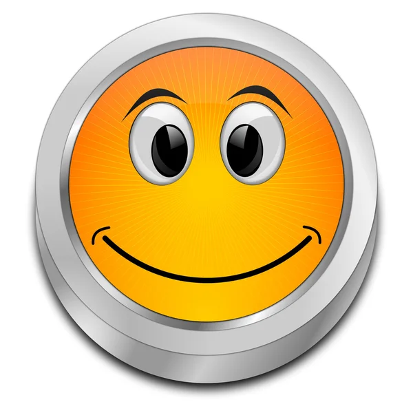 Button with smiling face — Stock Photo, Image
