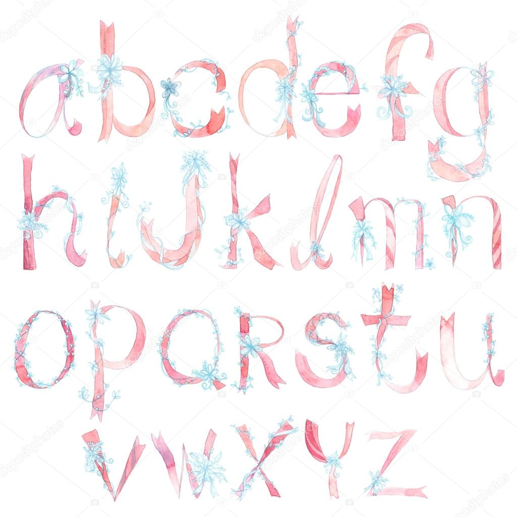 Flower and Ribbon alphabet