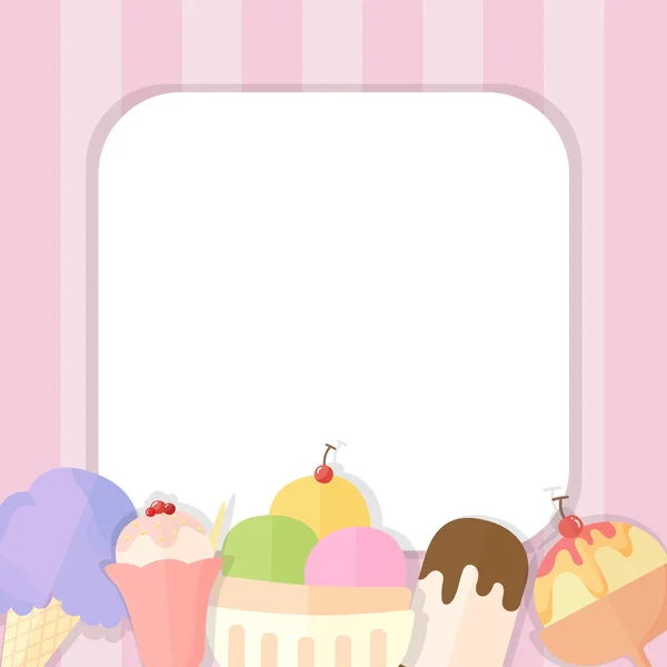 Summer ice cream background — Stock Vector