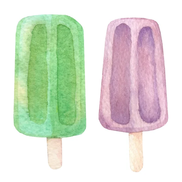 冰激淋水彩插图 — 图库矢量图片