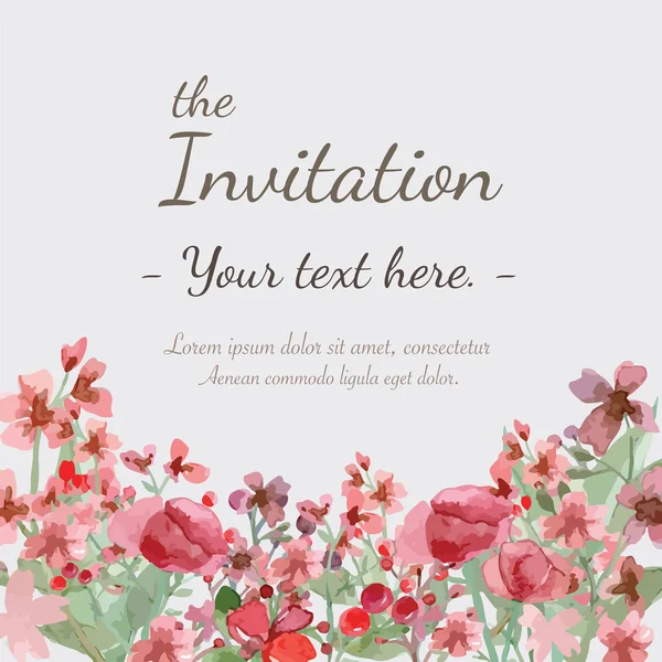 Carte d'invitation aux fleurs — Image vectorielle