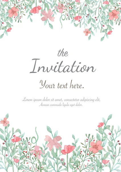 Tarjeta de invitación de flor — Vector de stock