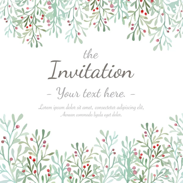 Carte d'invitation aux fleurs — Image vectorielle