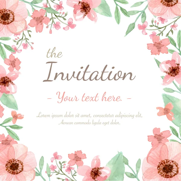 花の招待カード — ストックベクタ