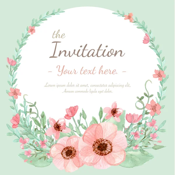 Carte d'invitation aux fleurs — Image vectorielle