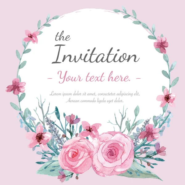Carte d'invitation aux fleurs — Image vectorielle