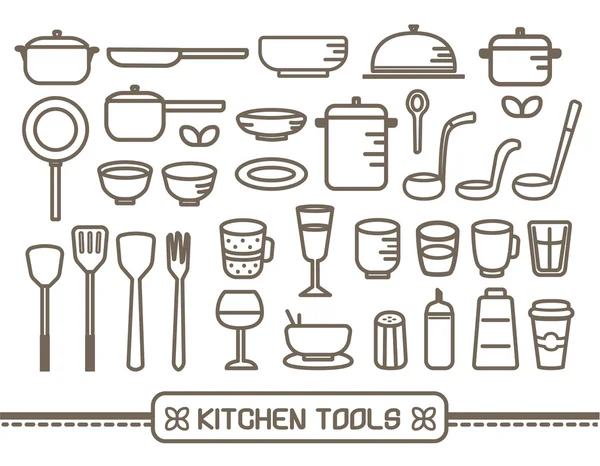 Conjunto de iconos de herramientas de cocina — Vector de stock