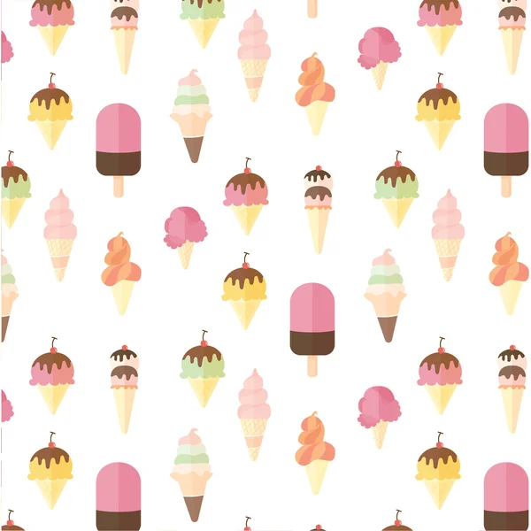 Helado patrón sin costura — Vector de stock