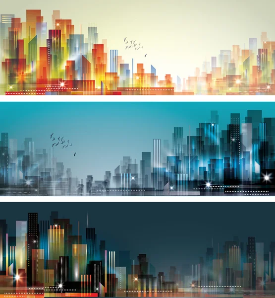 Paysage urbain ensemble — Image vectorielle