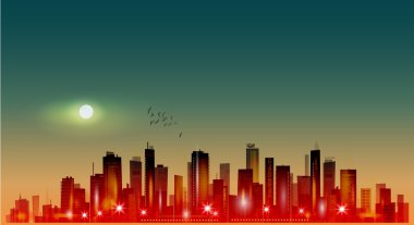 Geceleri şehir manzarası