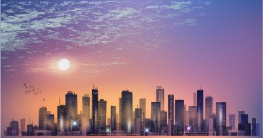 Geceleri şehir manzarası