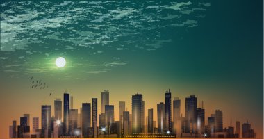 Geceleri şehir manzarası