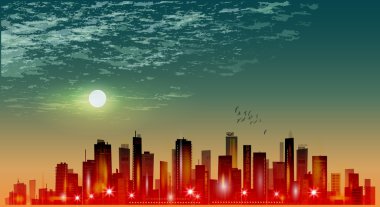 Geceleri şehir manzarası