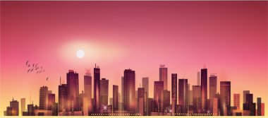 Geceleri şehir manzarası