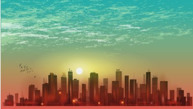 Geceleri şehir manzarası