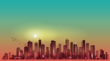 Geceleri şehir manzarası