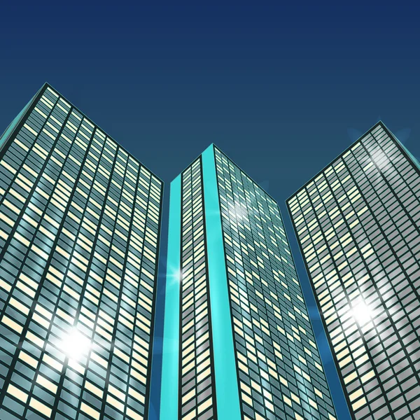 Paysage architectural avec bâtiments municipaux — Image vectorielle