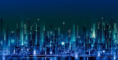 Şehir Sahnesi Modern Gökdelen Gökdeleni Konsepti