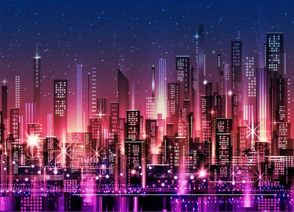 未来都市ベクトル デジタル都市景観の背景 — ストックベクタ