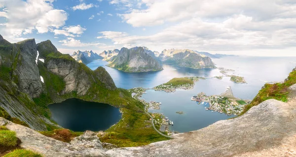 Isole Lofoten Vista Reinebringen Alle Isole Lofoten Situate Norvegia Durante — Foto Stock