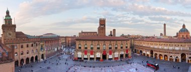 view of piazza maggiore - bologna clipart