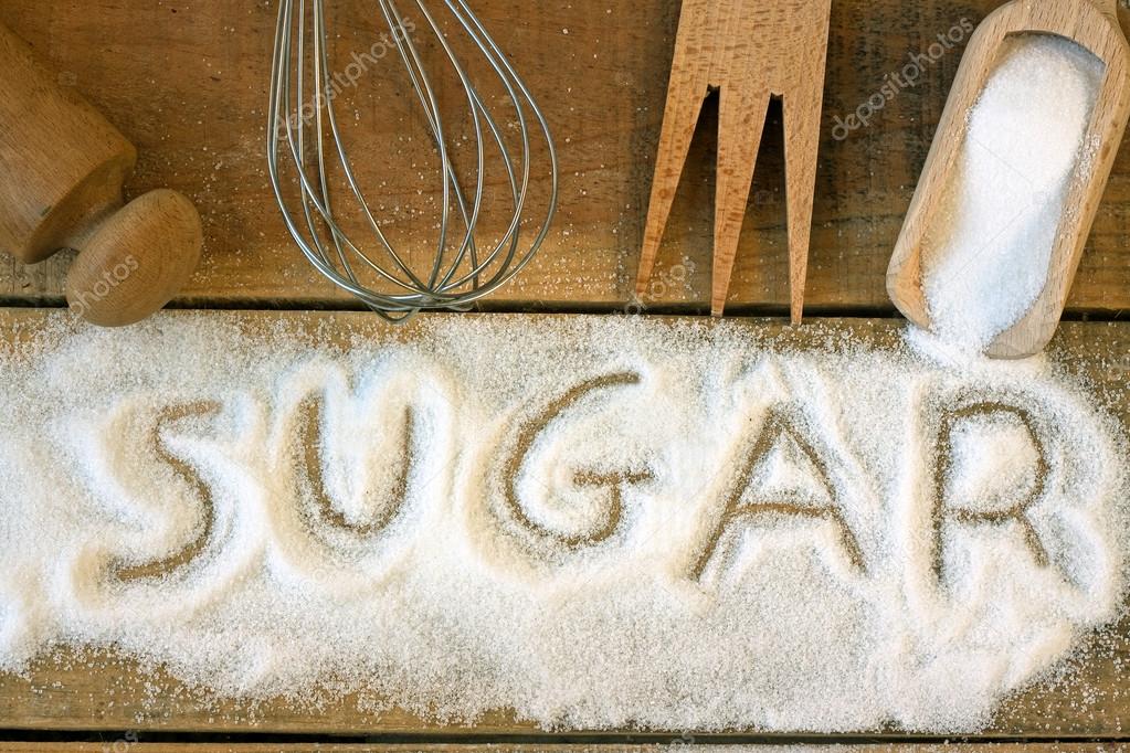 a sugar word with background 