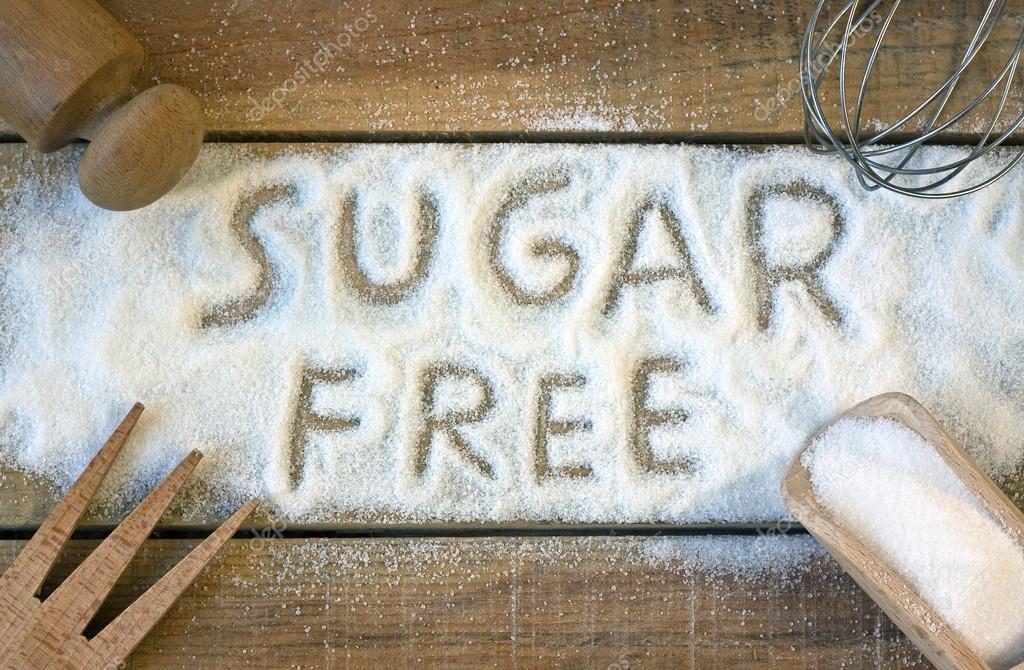 a sugar  free word with background 