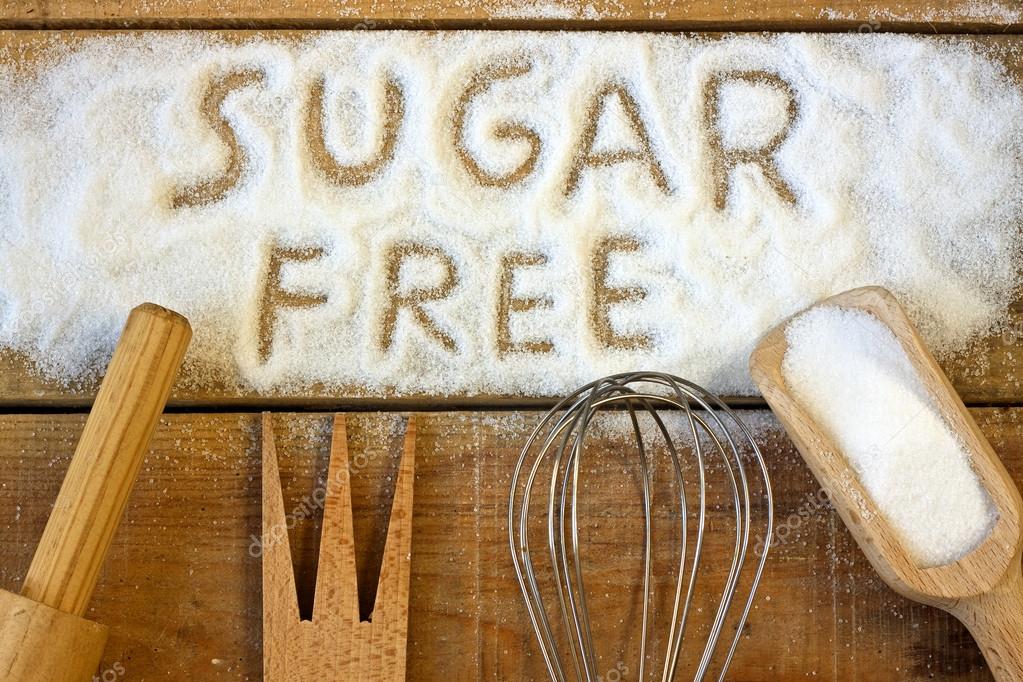 a sugar  free word with background 