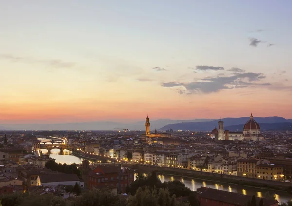 Panoramatický pohled na Florencii - Toskánsko, Itálie — Stock fotografie