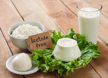ücretsiz laktoz intoleransı - arka plan ile gıda