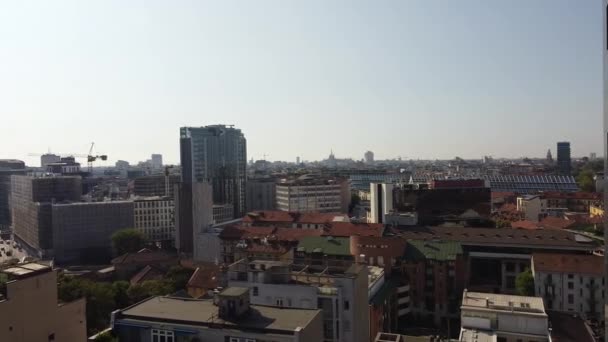 Panorama Dello Skyline Della Stazione Ferroviaria Del Centro Milano Mentre — Video Stock