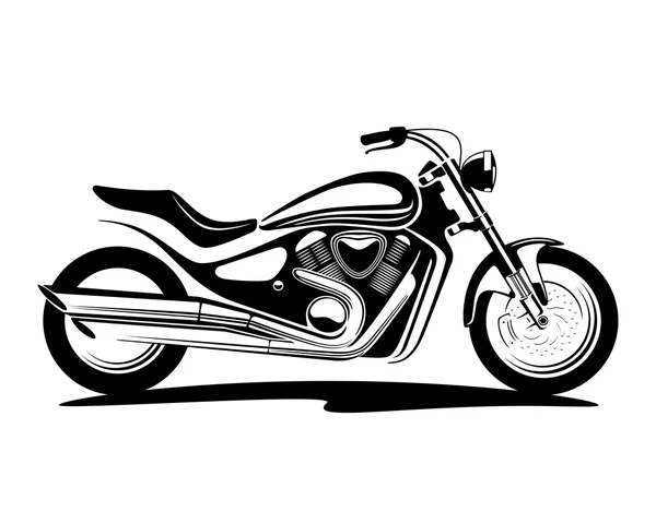 Svartvit illustration av en motorcykel — Stock vektor