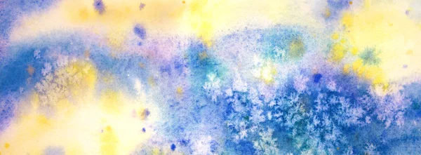 Aquarellbanner Mit Abstraktem Himmel Oder Meer Aquarellmalerei Hintergrund Für Website — Stockfoto