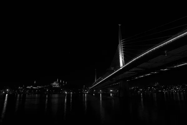 View Night Istanbul Golden Horn Old City — Stock Photo, Image