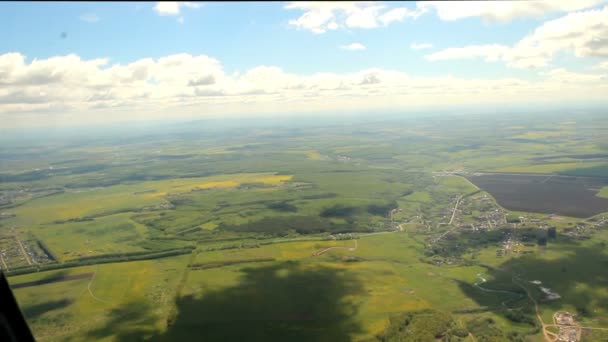 Nature, vue aérienne d'un avion léger. été — Video