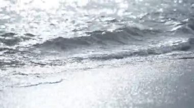 Deniz, kumlu plaj dalgalar. Karadeniz, Varna, Bulgaristan