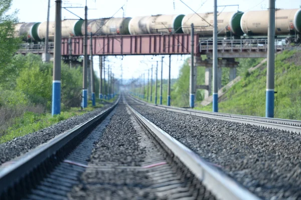 Ferrocarriles rusos. Carril — Foto de Stock