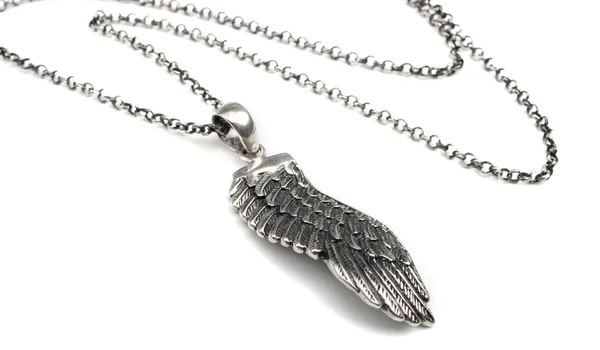 Silver wing pendant — Stock Photo, Image