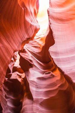 Pozlama ve seçici odak altında Arizona Amerika ile alt antilop Kanyonu