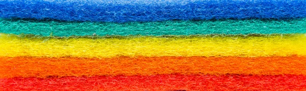 Colorful layer of Scouring pad and selective focus with white background — Stock Photo, Image