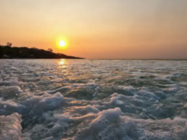 Cena Pôr Sol Com Bolha Onda Para Conceito Fundo — Fotografia de Stock