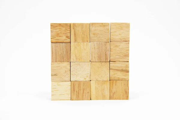 One Wooden Block Four Layer Group Wooden Block White Background — Stock Photo, Image