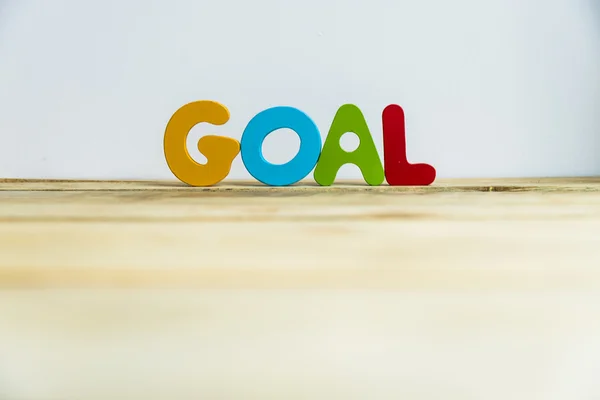 Colorful wooden word Goal with white background5 — Stock Photo, Image